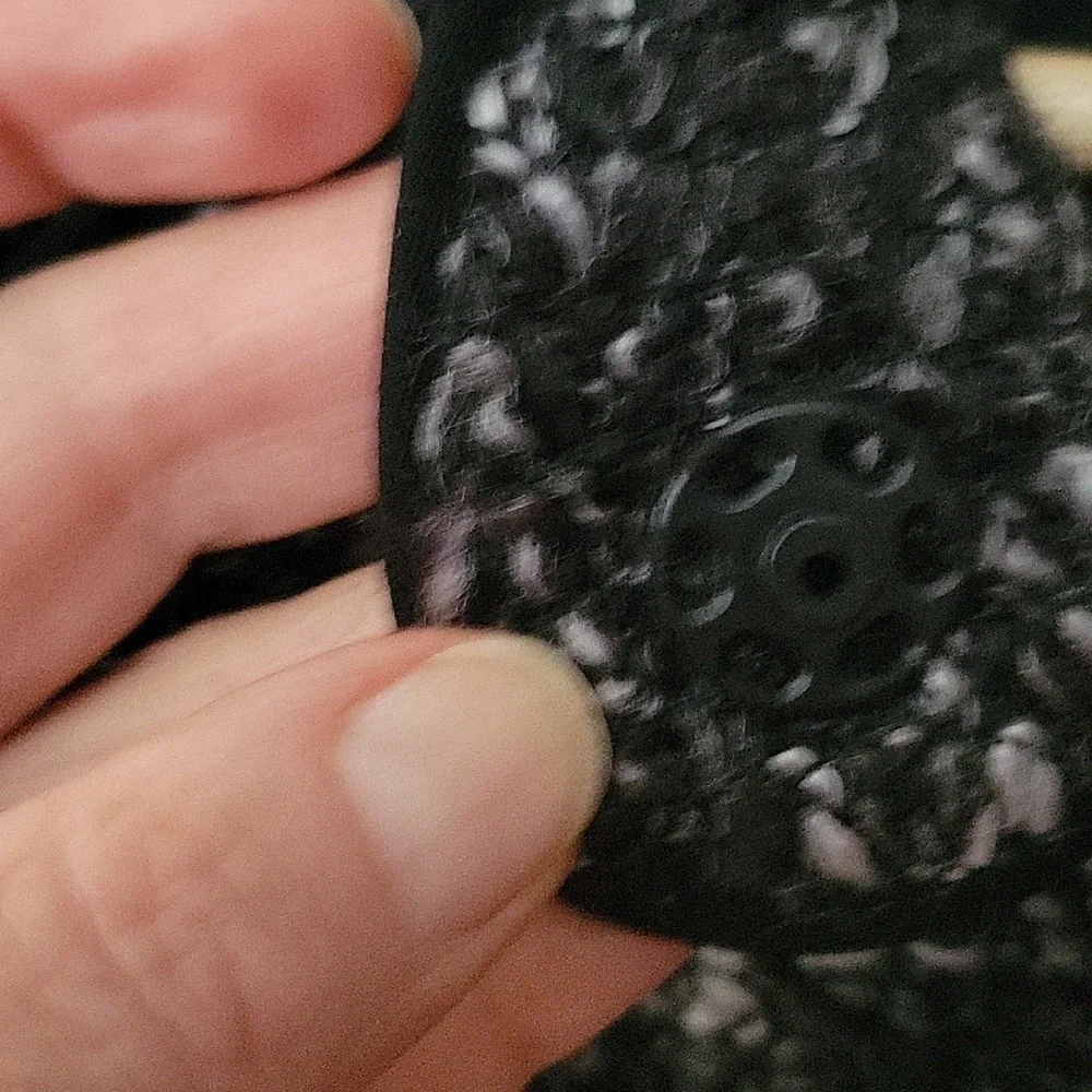 Sandro Sportswear Tweed Boucle Jacket Hidden Button Black  White Mockneck Funnel - Picture 5 of 14